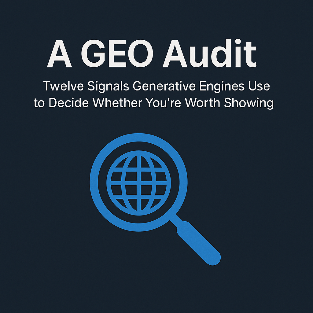 A  GEO Audit: 12 Signals Generative Engines Use to Decide Whether You’re Worth Showing