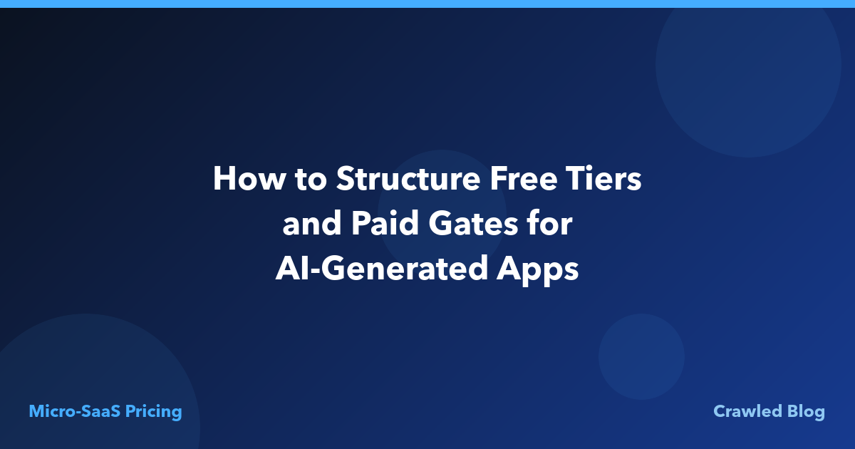 How to Structure Free Tiers and Paid Gates for AI-Generated Apps